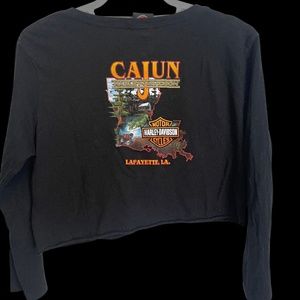 Vintage Harley-Davidson Long Sleeve Cropped Women's T-shirt